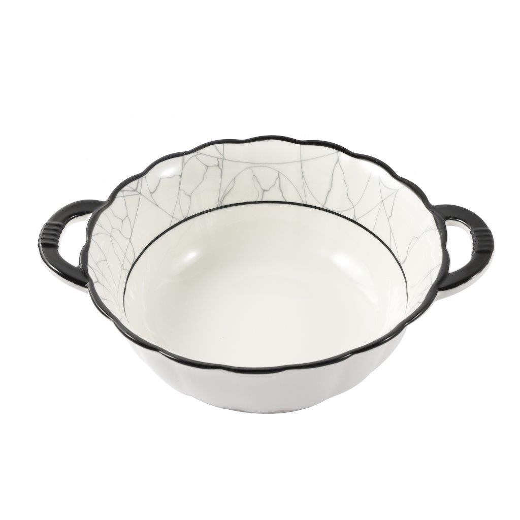 Abstract Print Ceramic Tableware Oval Serving Dish Plate 9.5 cm