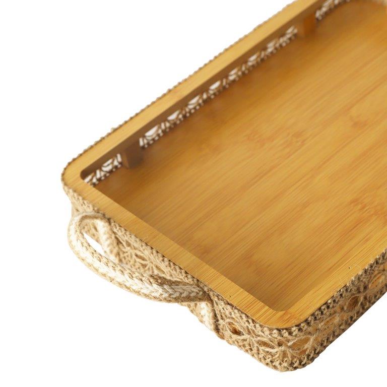 Abstract Deco Food Tray MDF Rectangle Serving Tray Set of 2 Pcs