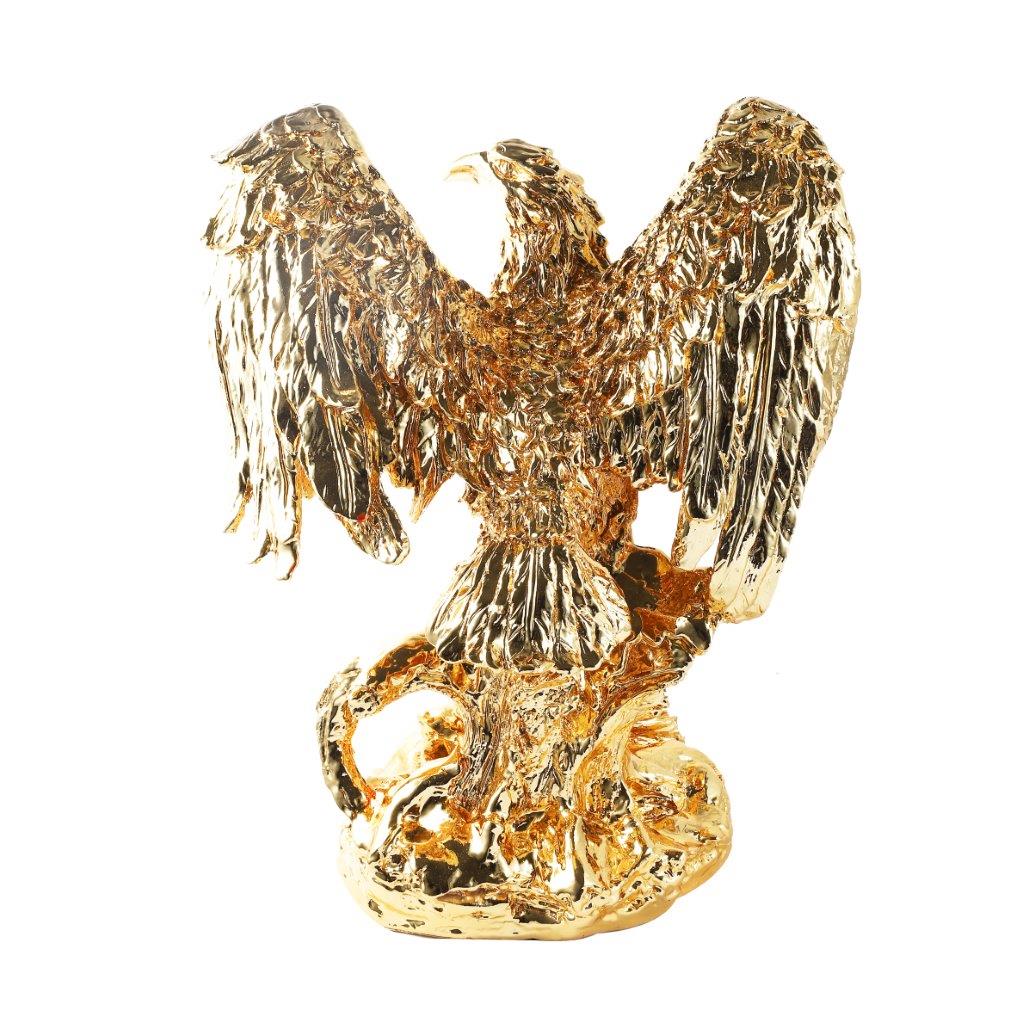 Gold Sculpture Statue Resin Figurine Eagle 33*25*43 cm