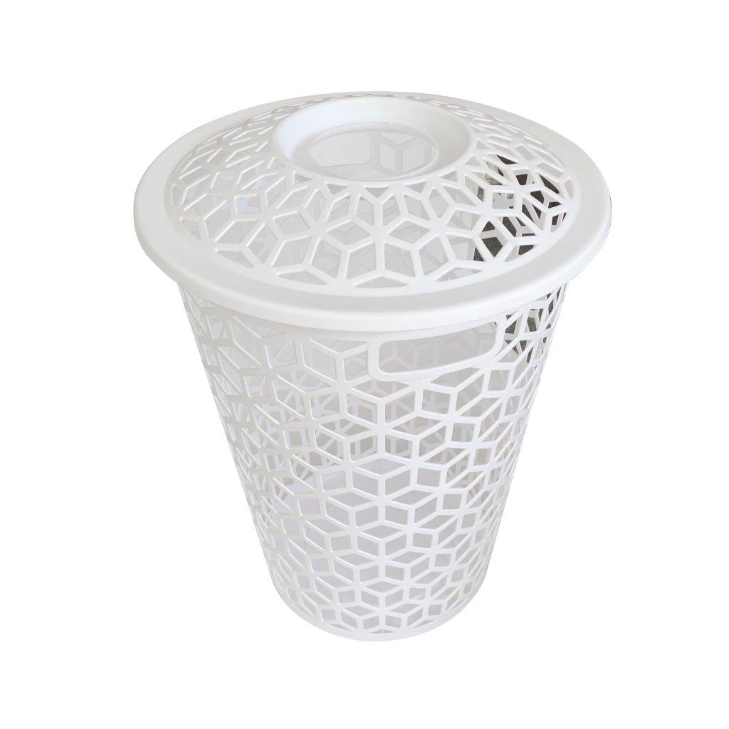 Multipurpose Plastic Laundry Hamper Basket with Lid 44*44*59 cm