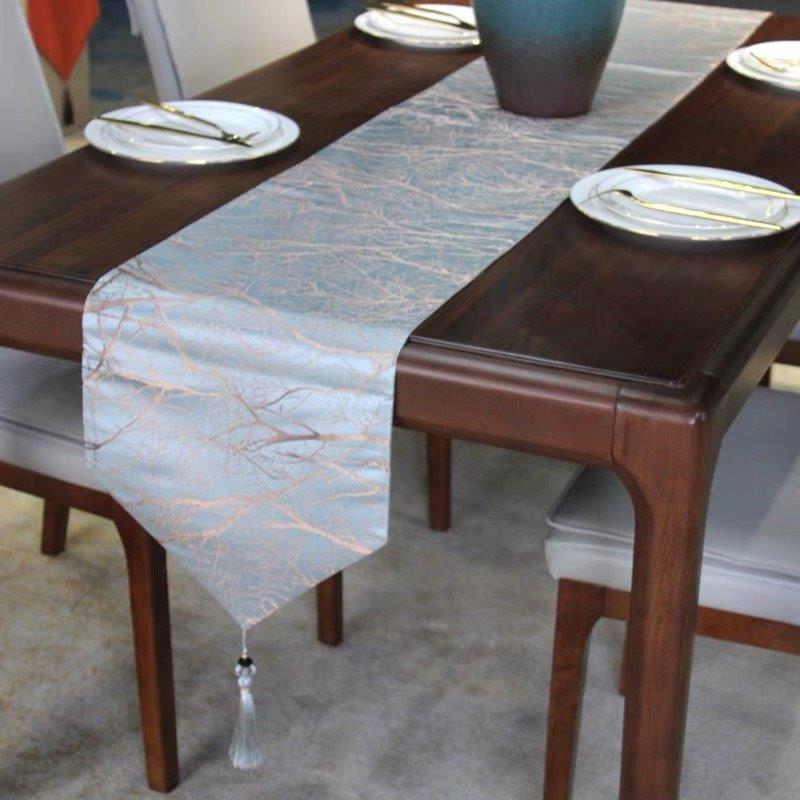 مفرش طاولة للمطبخ وغرفة الطعام بطبعة شجرة رمادية تجريدية 210*30 سم