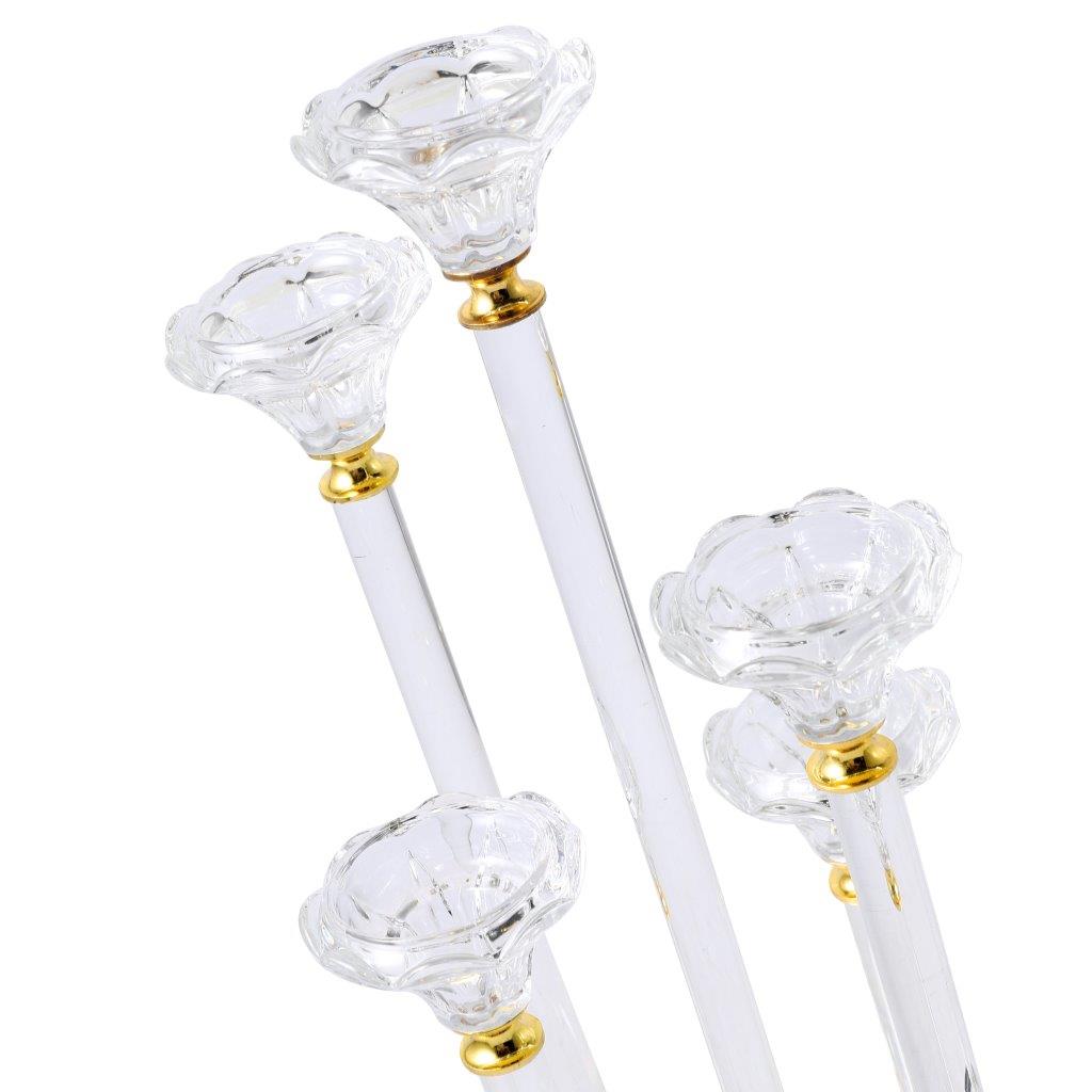 Home Decor Crystal Decor Table Top Candleholder 5 Arms 37 cm