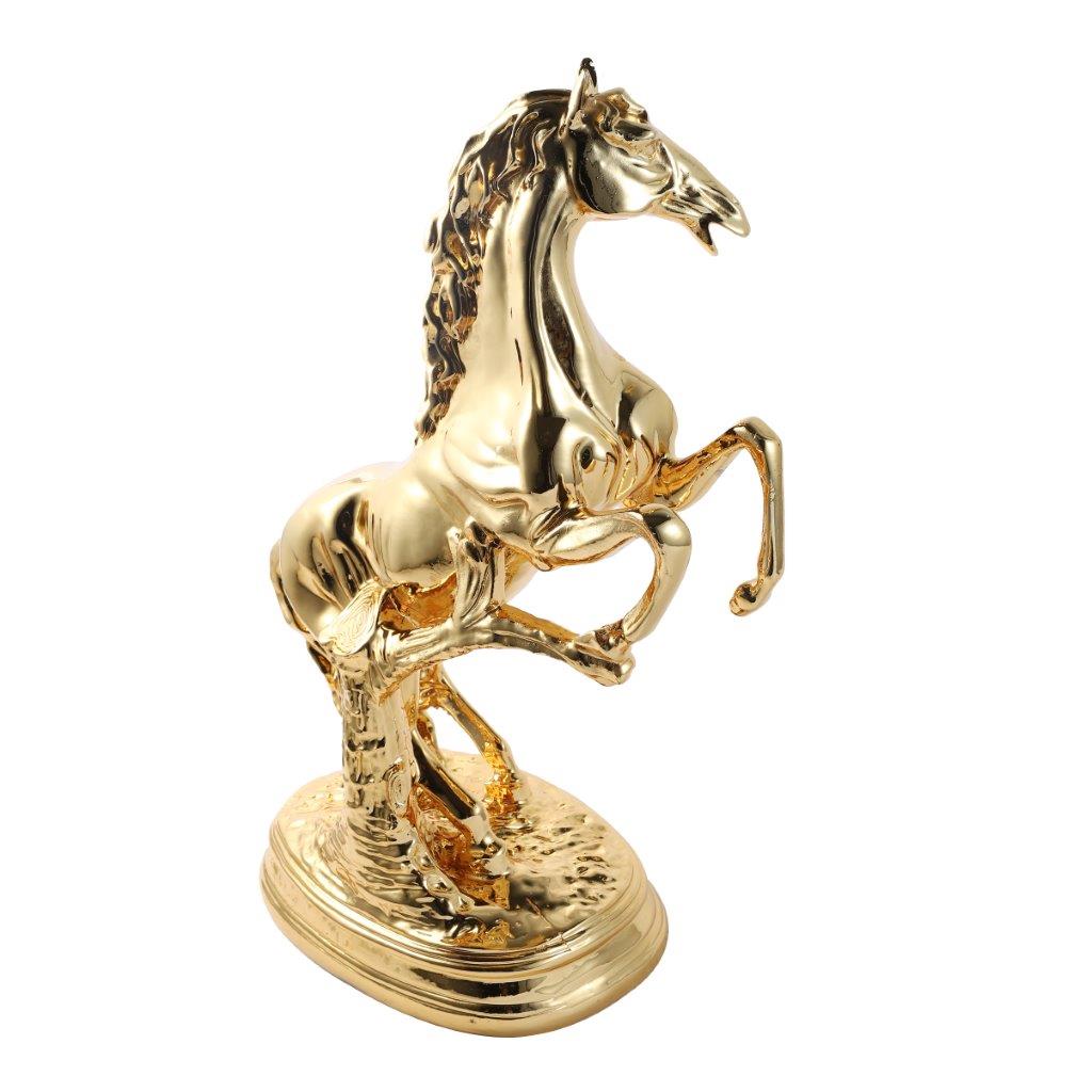 Gold Sculpture Statue Resin Figurine Horse 30*15*44 cm