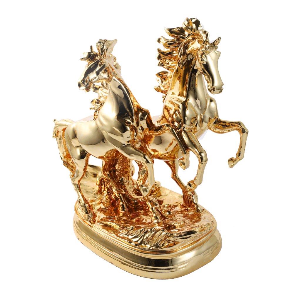 Gold Sculpture Statue Resin Figurine Horse 39*21*41 cm