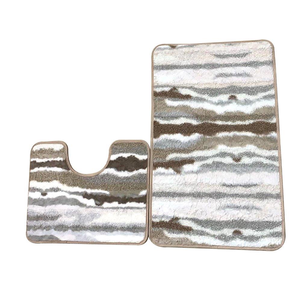 Multicolor Non Slip Water Absorbent Bath Mat Set of 2 Pcs 50*80/50*40 cm