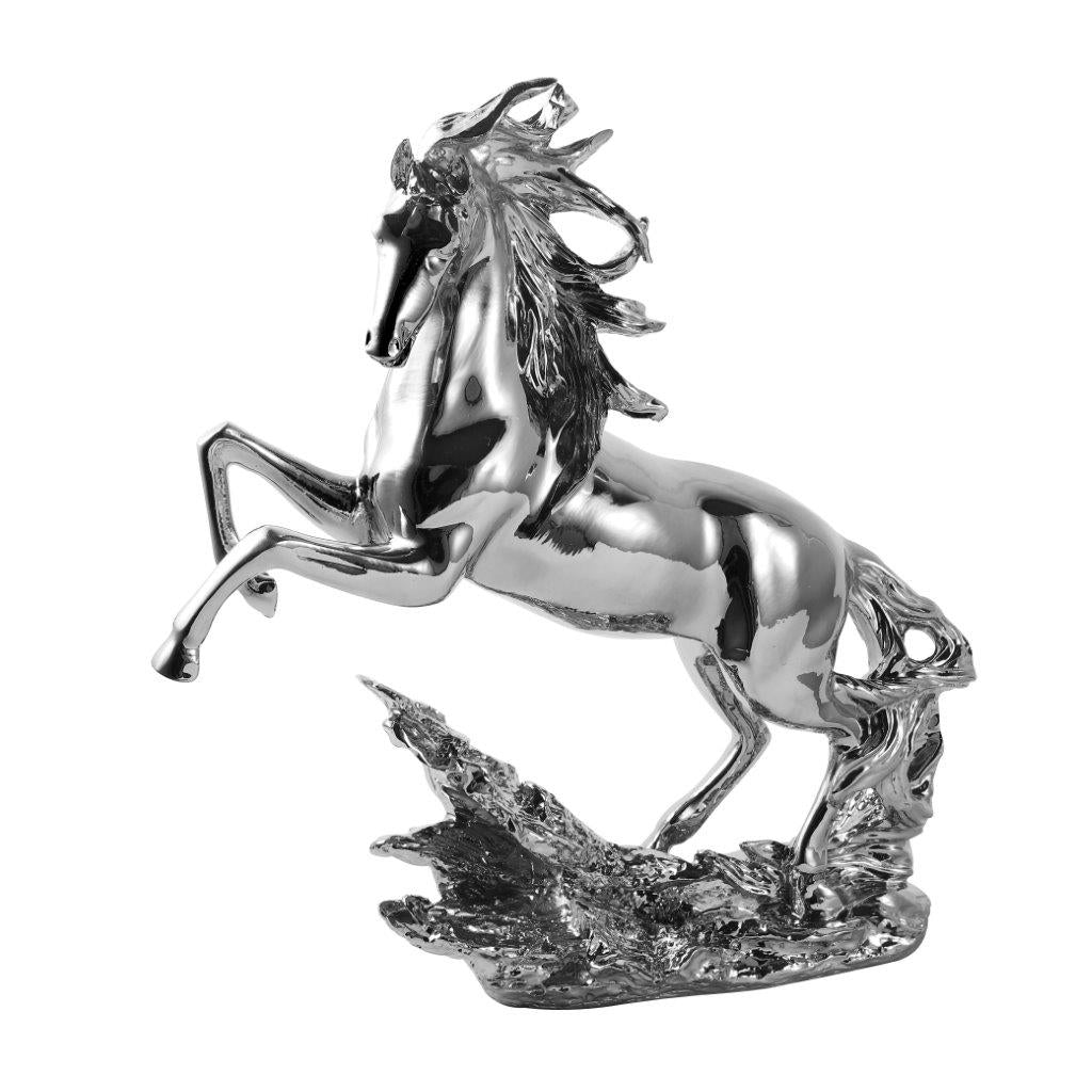 Silver Sculpture Statue Resin Figurine Horse 33*13*36 cm