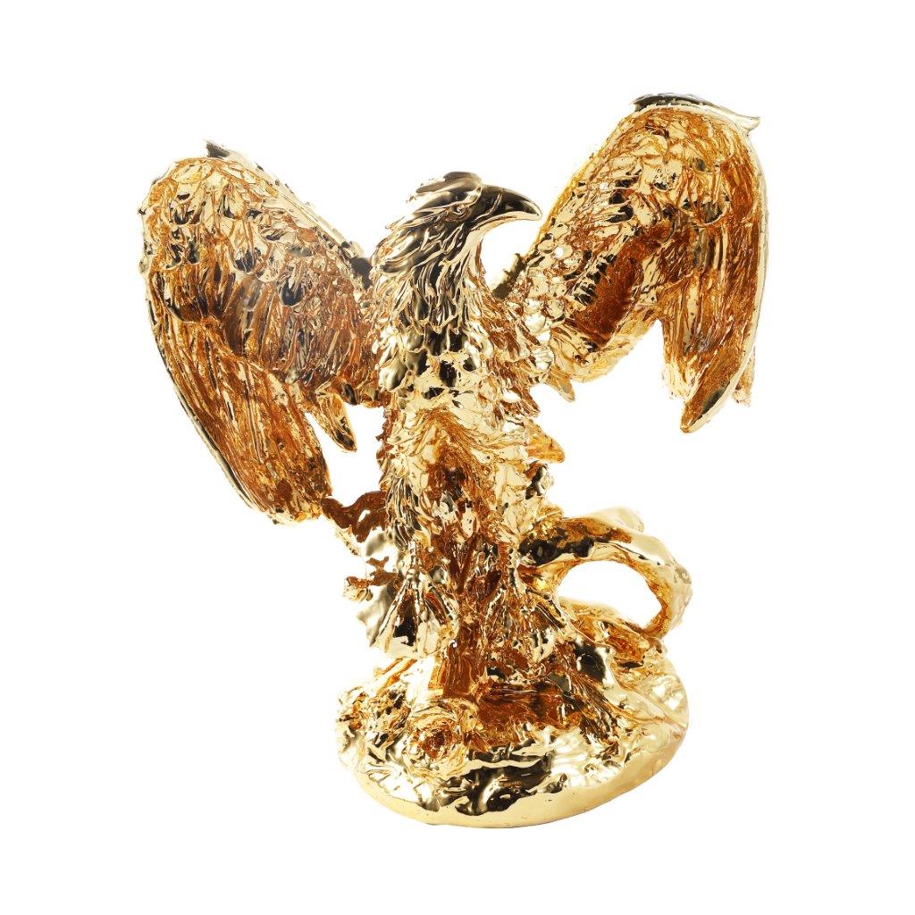 Gold Sculpture Statue Resin Figurine Eagle 33*25*43 cm