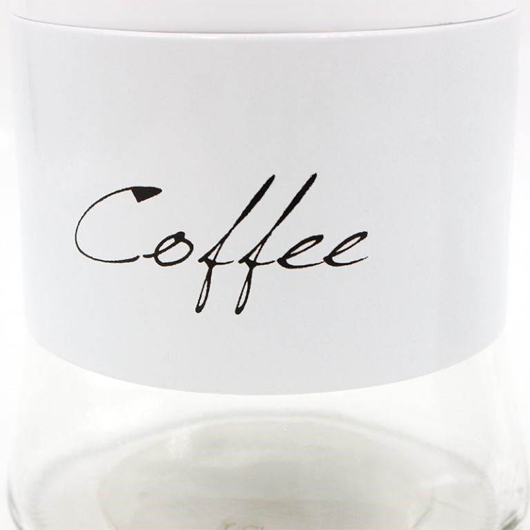 White Plastic Glass Base Canister Tea Sugar Coffee Set of 3 13*10 cm