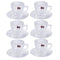 Engraved Design Clear Glass Tea Cup with Saucer Set of 6 210 ml