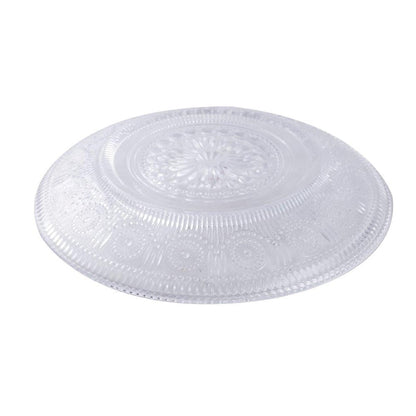 Engraved Design Clear Glass Tea Cup with Saucer Set of 6 210 ml