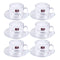 Glass Treo Mug Style Tea Cup with Saucer Set of 6 210 ml