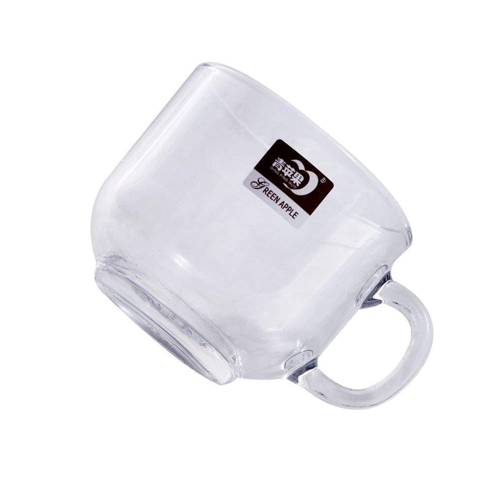Glass Treo Mug Style Tea Cup with Saucer Set of 6 210 ml
