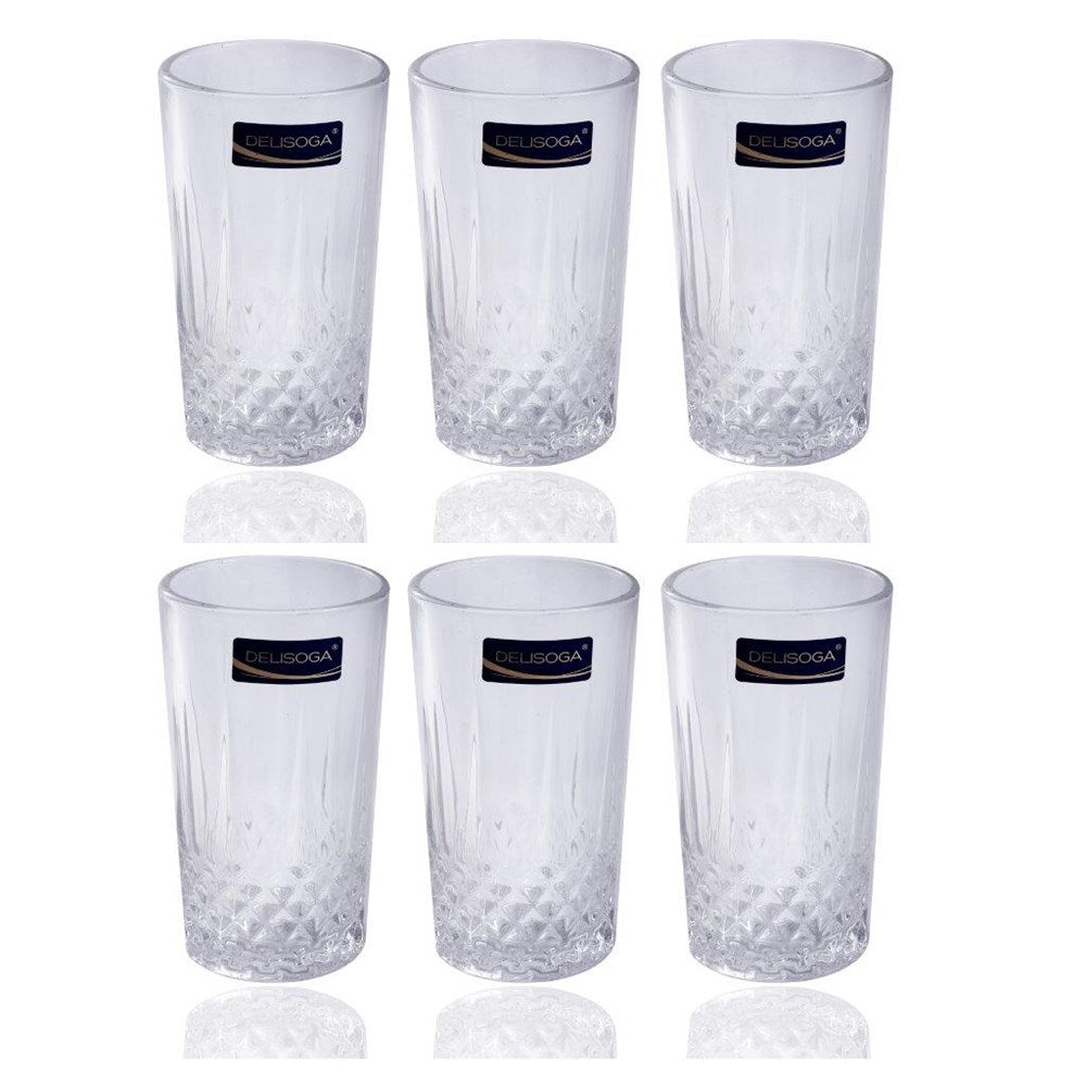 Water and Beverage Drinking Glass Tumblers Set of 6 330 ml
