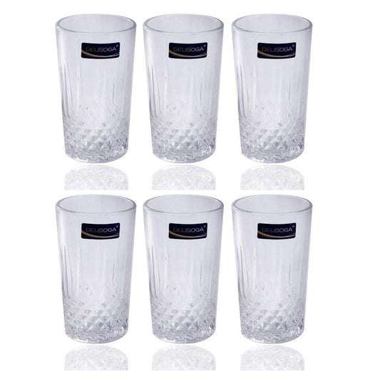Water and Beverage Drinking Glass Tumblers Set of 6 330 ml