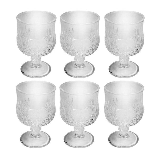 Glass Footed Tumblers Set of 6 Pcs 190 ml