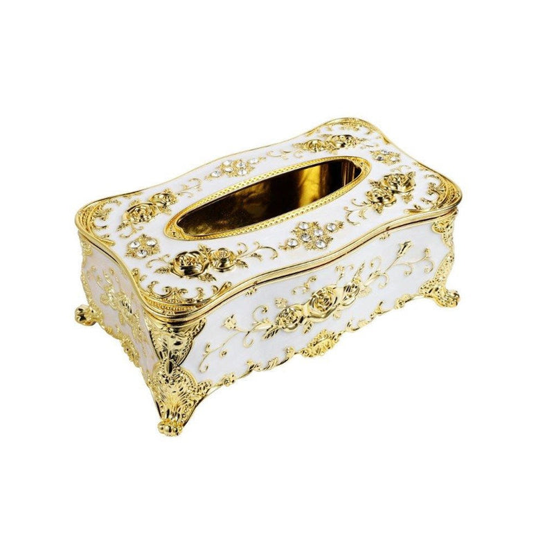 Golden Plated Tissue Box Plastic 23*12.5*9 cm