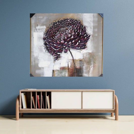 Home Decor Portrait Canvas Wall Art Abstract Burgundy Tree Oil Painting PVC Frame 80*80*3.5 cm