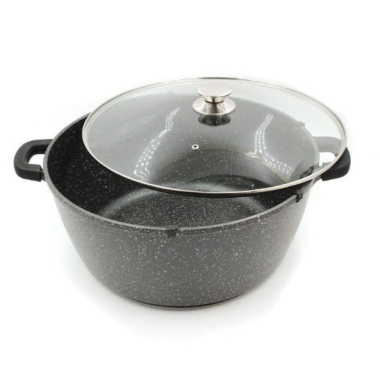 Non Stick Marble Coated Die Cast Aluminium Casserole Black Induction 8.5L (32cm)