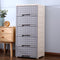 Multipurpose 5 Tier Modular Knockdown Drawer Storage Cabinet Grey 42*37*95 cm