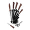 Bass Brand Premium Quality Stainless Steel Chef Kitchen Knife Set of 8 Pcs Gold Handle 30 cm