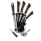 Bass Brand Premium Quality Stainless Steel Chef Kitchen Knife Set of 8 Pcs Black Handle 30 cm