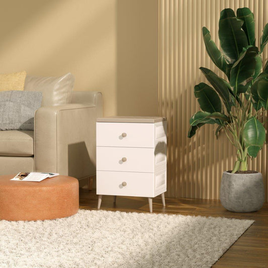 Multipurpose 3 Tier Modular Knockdown Drawer Storage Cabinet