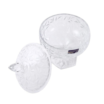 Crystal Glass Footed Sugar Bowl Candy Jar with Lid