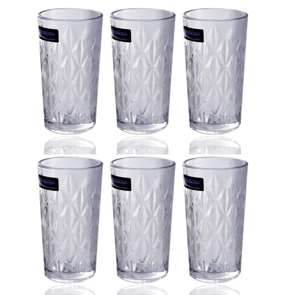 Premium Lead Free Glass Tumblers Set of 6 Pcs 300 ml