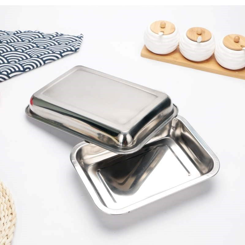 Stainless Steel Baking Tray Rectangular Shallow 44*34 cm 4.5 cm Depth