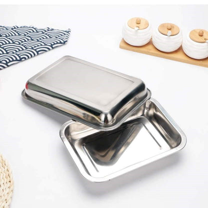Stainless Steel Baking Tray Rectangular Shallow 44*34 cm 4.5 cm Depth