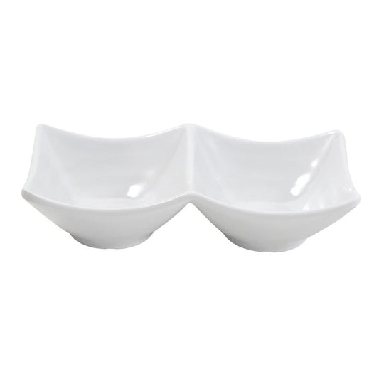 طبق ميلامين مقسم صغير مع وعاء غمس وطبق صلصة 16*8 سم