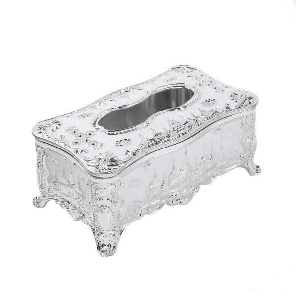 Silver Plated Tissue Box Plastic 23*12.5*9 cm