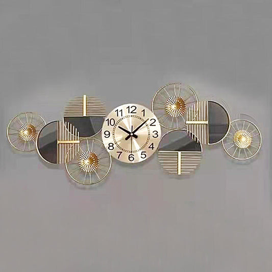 Luuxury Modern Metal Wall Clock 3D Home Wall Decor Art 43*102 cm