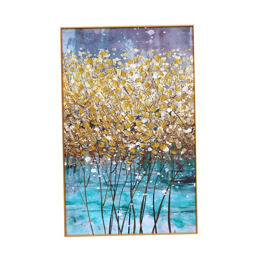 Home Decor Portrait Canvas Wall Art Abstract Tree Oil Painting Gold Frame 70*110 cm