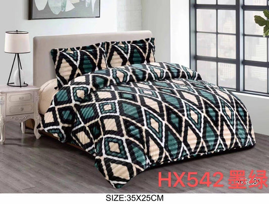 Abstract Print Comforter Bedspread Bedding Set Bed Cover with Pillowcase Set of 3 pcs Bed Cover 230*230 cm Pillowcase 50*70*2 cm