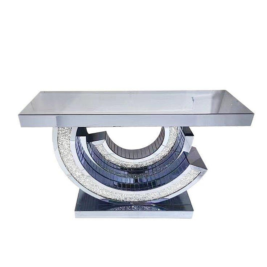 Home Decor Luxury Hallway Console Table Crystal Grey Mirror Finish 36*120*78 cm