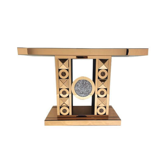 Home Decor Luxury Hallway Console Table Crystal Gold Mirror Finish 36*120*78 cm