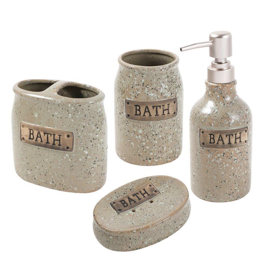 Ceramic Bathroom Accessories Soap Dispenser Toothbrush Holder 4 Pcs Set 7.5*19.5/7.5*11/11*6*11/13.5*9*3 cm