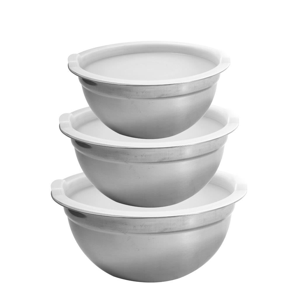 مجموعة أوعية تقديم وخلط من الفولاذ المقاوم للصدأ متعددة الألوان من 3 قطع 18*9.5/22*11/26*12 سم