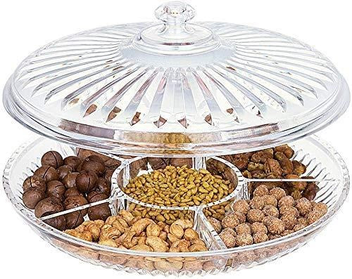 طبق تقديم مقسم من الأكريليك مع غطاء 31 سم