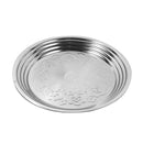 Stainless Steel Vintage Style Thai Pattern Round Serving Tray 40 cm