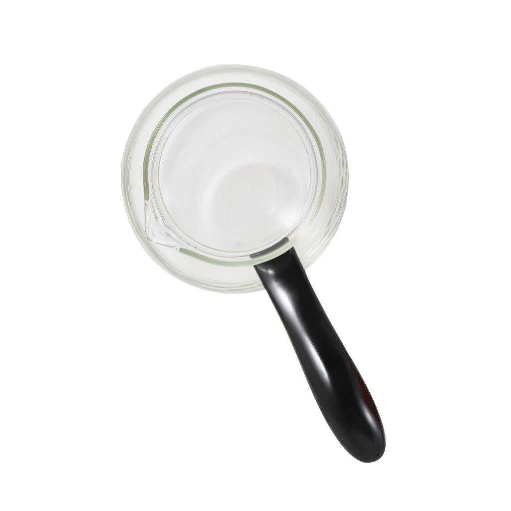 Contemporary Glass Coffee Pot Warmer with Lid & Handle 0.8 litre