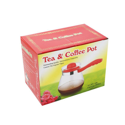 Contemporary Glass Coffee Pot Warmer with Lid & Handle 1.05 litre