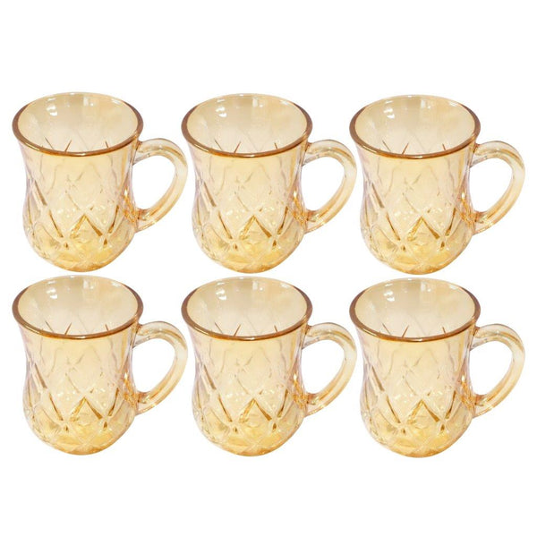 Premium Lead Free Glass Tea Cup Set of 6 Pcs 140 ml