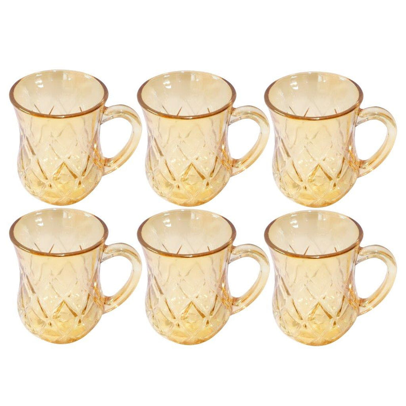 Premium Lead Free Glass Tea Cup Set of 6 Pcs 140 ml