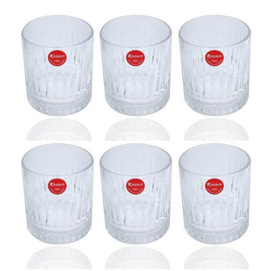 Premium Lead Free Glass Tumblers Set of 6 Pcs 350 ml