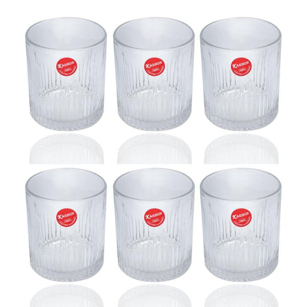 Premium Lead Free Glass Tumblers Set of 6 Pcs 350 ml