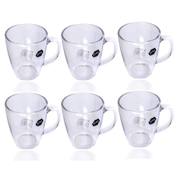 Premium Lead Free Glass Tea Cup Set of 6 pcs 385 ml