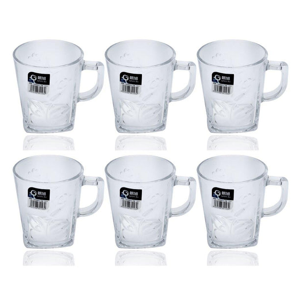 Premium Lead Free Glass Tea Cup Set of 6 Pcs 290 ml