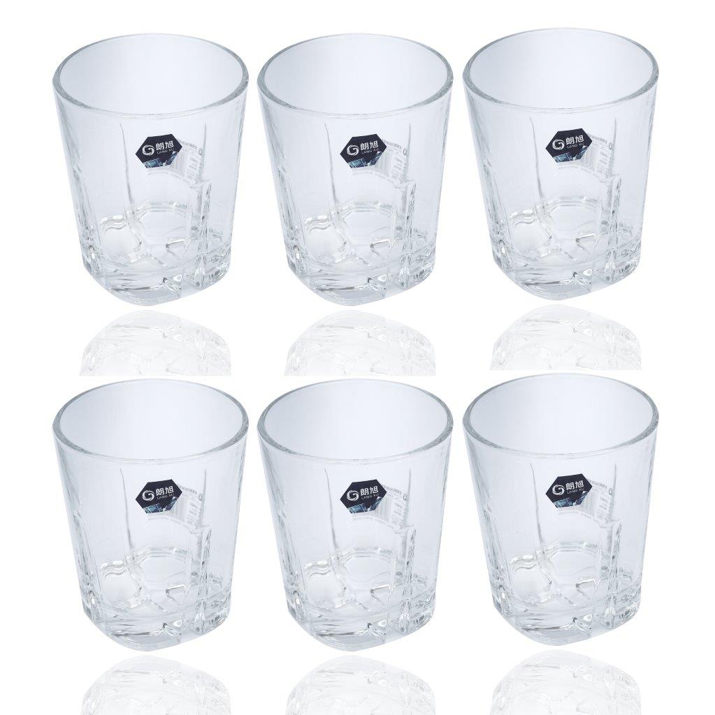 طقم أكواب زجاجية فاخرة خالية من الرصاص مكون من 6 قطع بسعة 325 مل